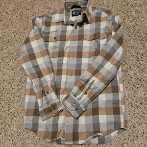 Carhartt Casual Button Down Shirt Brown and Gray